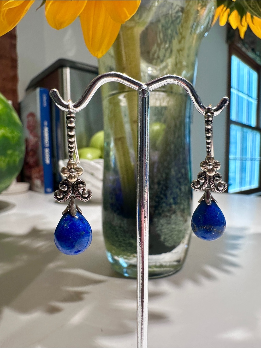 Barbara Bixby Sterling Silver, 18K Gold, & Lapis Lazuli Earrings
